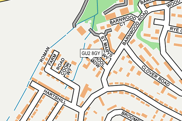 GU2 8GY map - OS OpenMap – Local (Ordnance Survey)
