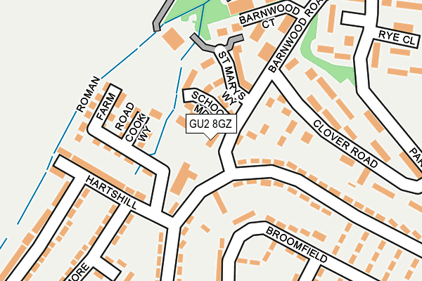 GU2 8GZ map - OS OpenMap – Local (Ordnance Survey)