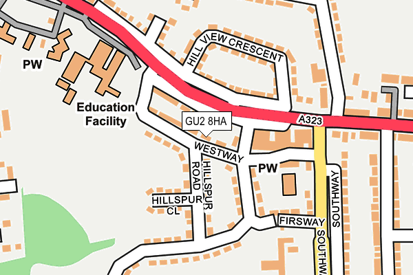 GU2 8HA map - OS OpenMap – Local (Ordnance Survey)