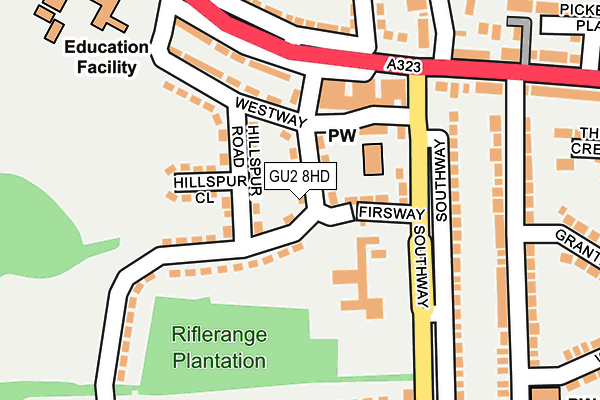 GU2 8HD map - OS OpenMap – Local (Ordnance Survey)