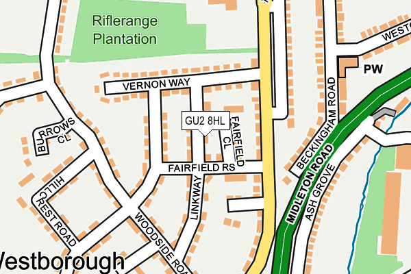 GU2 8HL map - OS OpenMap – Local (Ordnance Survey)