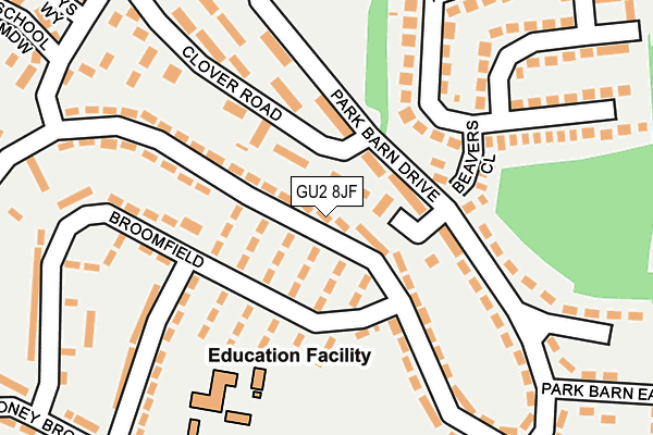 GU2 8JF map - OS OpenMap – Local (Ordnance Survey)