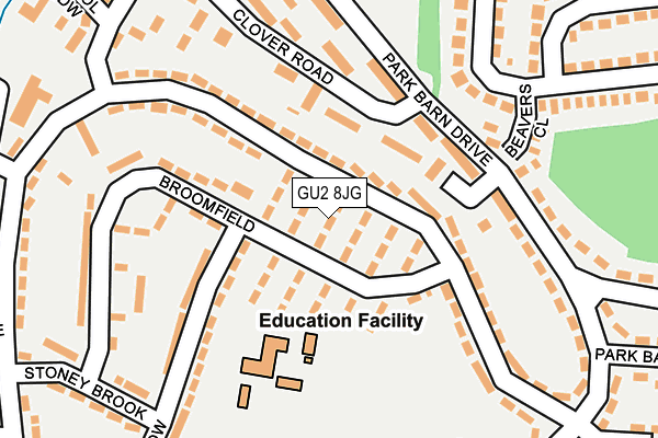GU2 8JG map - OS OpenMap – Local (Ordnance Survey)