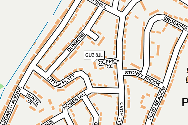 GU2 8JL map - OS OpenMap – Local (Ordnance Survey)
