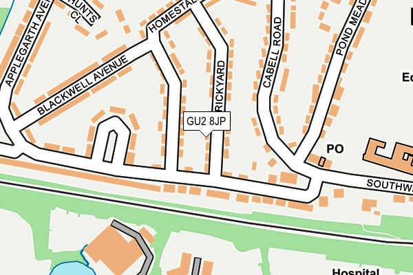 GU2 8JP map - OS OpenMap – Local (Ordnance Survey)