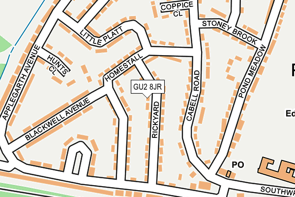 GU2 8JR map - OS OpenMap – Local (Ordnance Survey)