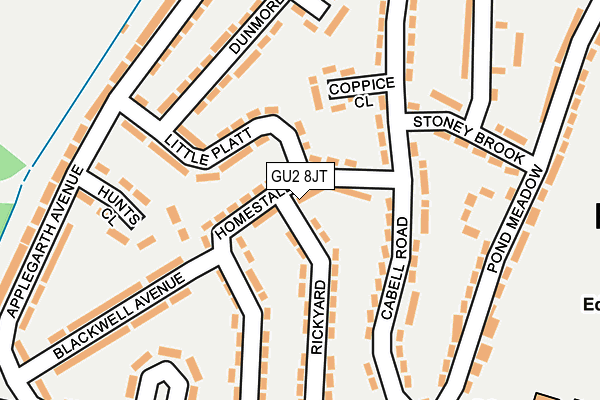 GU2 8JT map - OS OpenMap – Local (Ordnance Survey)