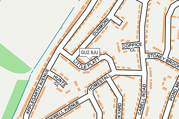 GU2 8JU map - OS OpenMap – Local (Ordnance Survey)