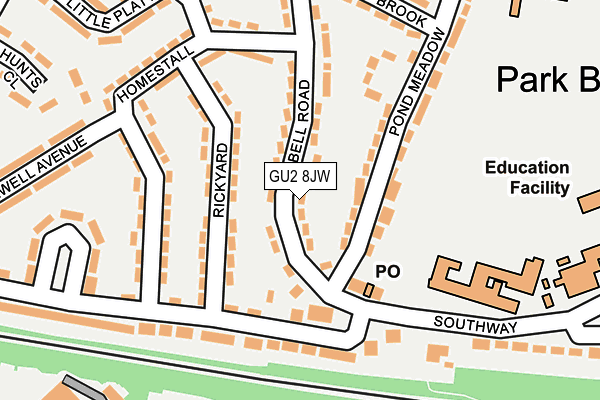 GU2 8JW map - OS OpenMap – Local (Ordnance Survey)