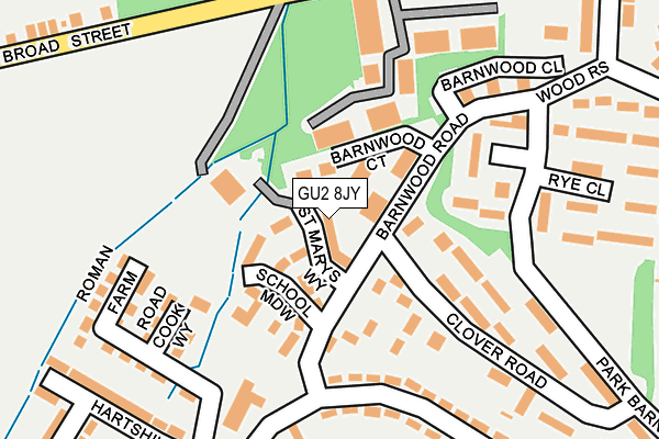 GU2 8JY map - OS OpenMap – Local (Ordnance Survey)