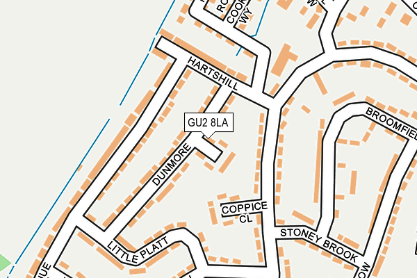 GU2 8LA map - OS OpenMap – Local (Ordnance Survey)