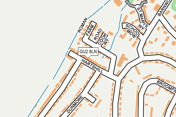 GU2 8LN map - OS OpenMap – Local (Ordnance Survey)