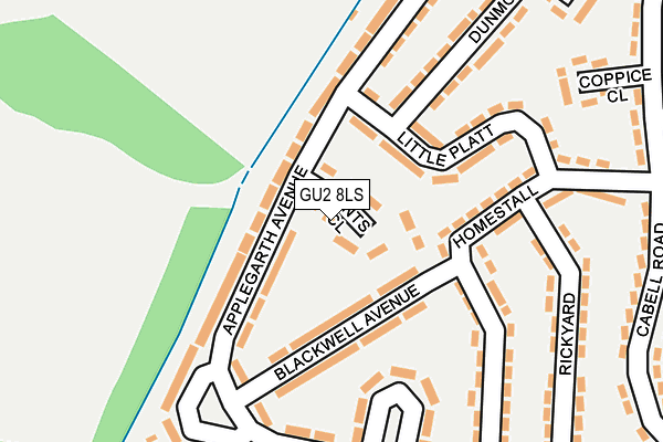 GU2 8LS map - OS OpenMap – Local (Ordnance Survey)