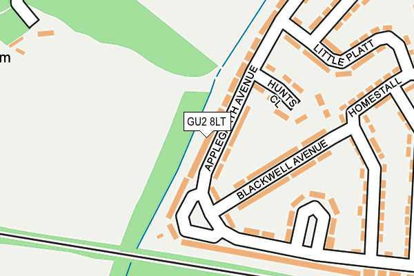 GU2 8LT map - OS OpenMap – Local (Ordnance Survey)