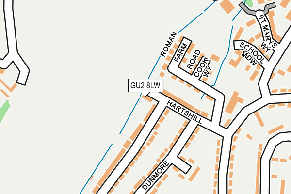 GU2 8LW map - OS OpenMap – Local (Ordnance Survey)