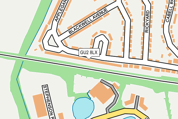 GU2 8LX map - OS OpenMap – Local (Ordnance Survey)