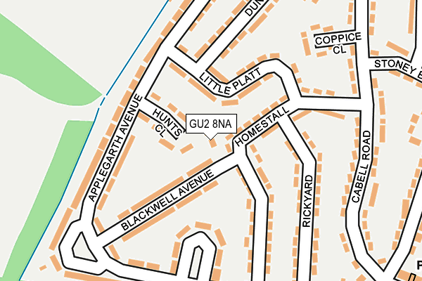 GU2 8NA map - OS OpenMap – Local (Ordnance Survey)