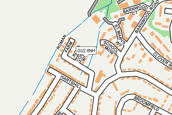 GU2 8NH map - OS OpenMap – Local (Ordnance Survey)