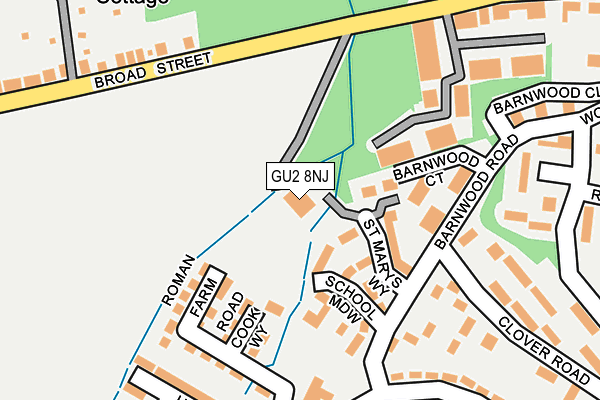 GU2 8NJ map - OS OpenMap – Local (Ordnance Survey)