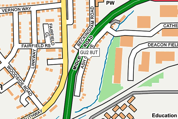 GU2 8UT map - OS OpenMap – Local (Ordnance Survey)
