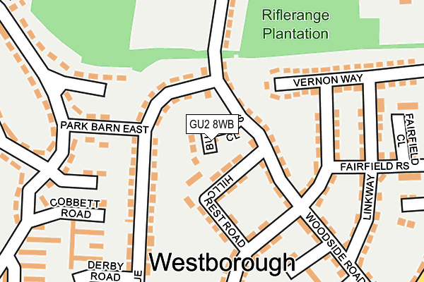 GU2 8WB map - OS OpenMap – Local (Ordnance Survey)