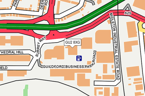 GU2 8XG map - OS OpenMap – Local (Ordnance Survey)