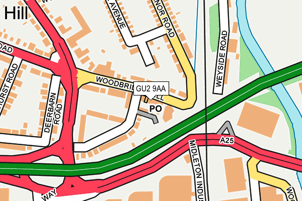 GU2 9AA map - OS OpenMap – Local (Ordnance Survey)