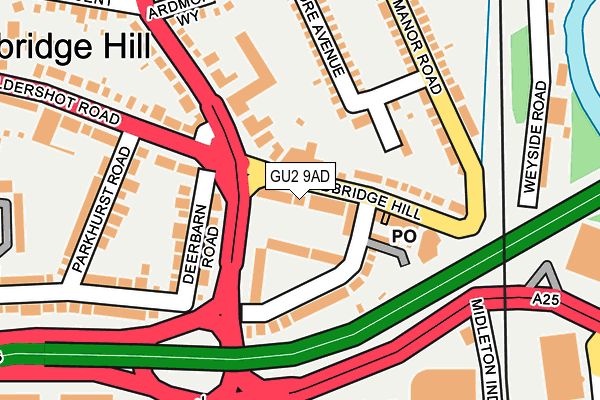 GU2 9AD map - OS OpenMap – Local (Ordnance Survey)