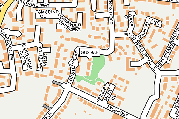 GU2 9AF map - OS OpenMap – Local (Ordnance Survey)