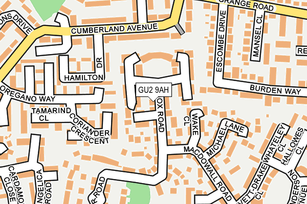 GU2 9AH map - OS OpenMap – Local (Ordnance Survey)
