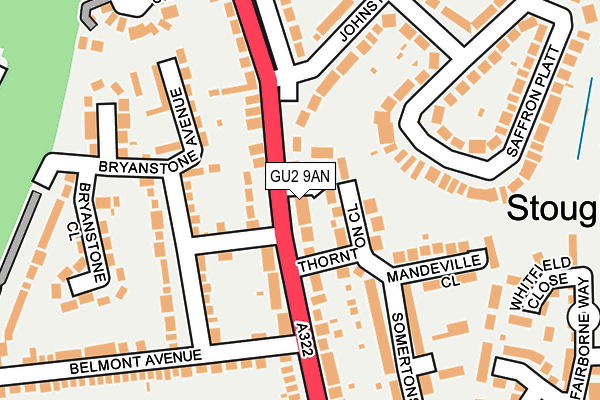 GU2 9AN map - OS OpenMap – Local (Ordnance Survey)