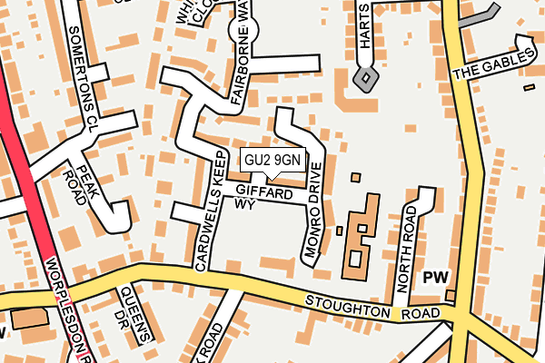 GU2 9GN map - OS OpenMap – Local (Ordnance Survey)