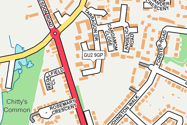 GU2 9GP map - OS OpenMap – Local (Ordnance Survey)