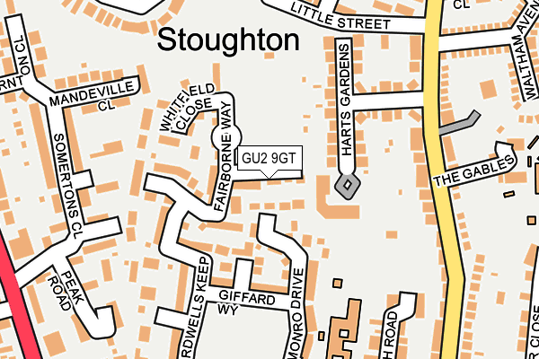 GU2 9GT map - OS OpenMap – Local (Ordnance Survey)