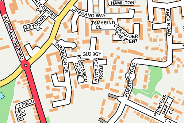 GU2 9GY map - OS OpenMap – Local (Ordnance Survey)