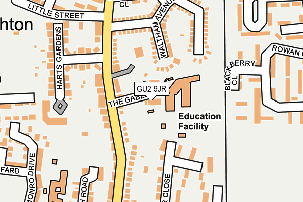 GU2 9JR map - OS OpenMap – Local (Ordnance Survey)