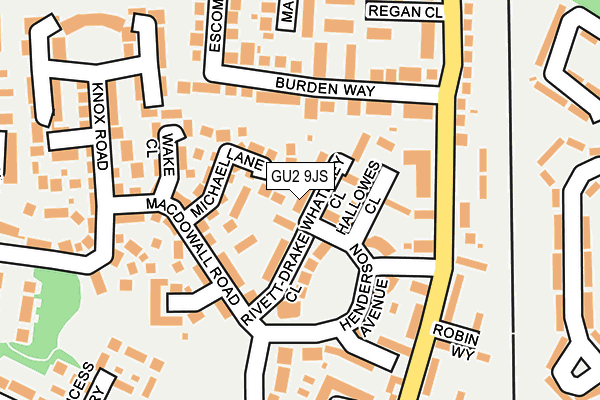 GU2 9JS map - OS OpenMap – Local (Ordnance Survey)