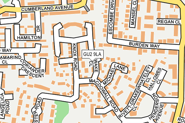 GU2 9LA map - OS OpenMap – Local (Ordnance Survey)