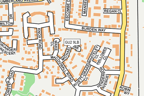 GU2 9LB map - OS OpenMap – Local (Ordnance Survey)
