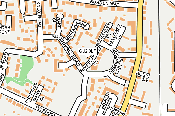 GU2 9LF map - OS OpenMap – Local (Ordnance Survey)