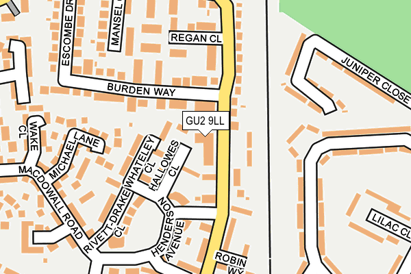 GU2 9LL map - OS OpenMap – Local (Ordnance Survey)