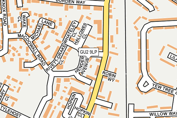 GU2 9LP map - OS OpenMap – Local (Ordnance Survey)
