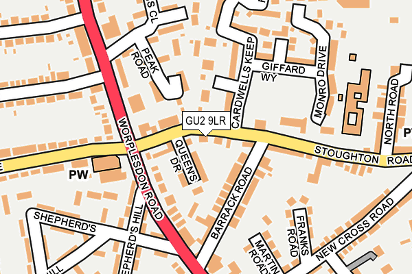GU2 9LR map - OS OpenMap – Local (Ordnance Survey)