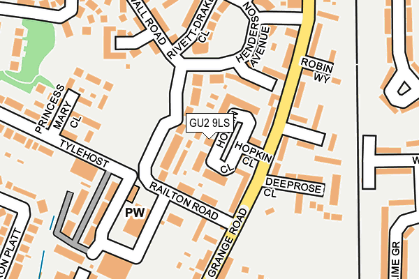 GU2 9LS map - OS OpenMap – Local (Ordnance Survey)