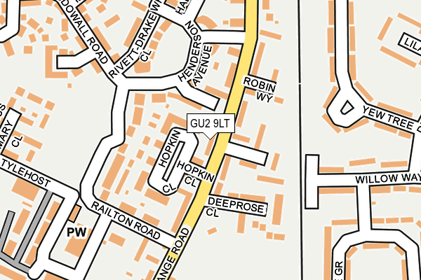GU2 9LT map - OS OpenMap – Local (Ordnance Survey)