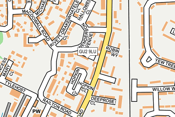 GU2 9LU map - OS OpenMap – Local (Ordnance Survey)