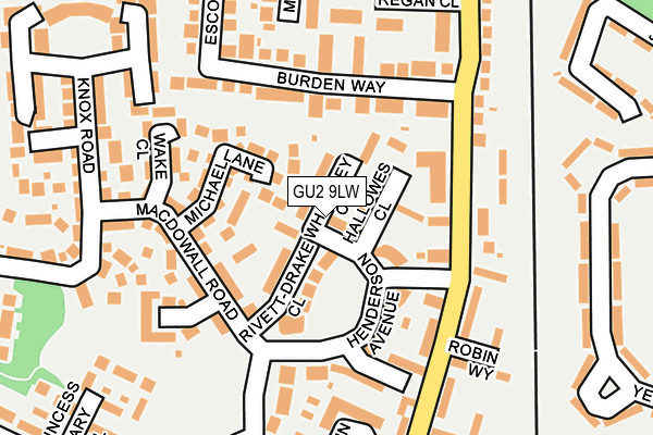GU2 9LW map - OS OpenMap – Local (Ordnance Survey)