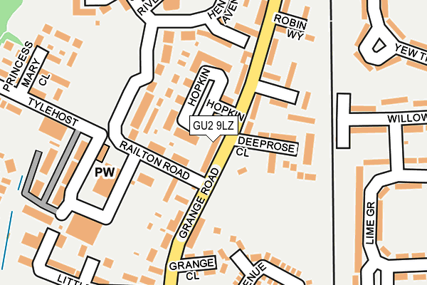 GU2 9LZ map - OS OpenMap – Local (Ordnance Survey)