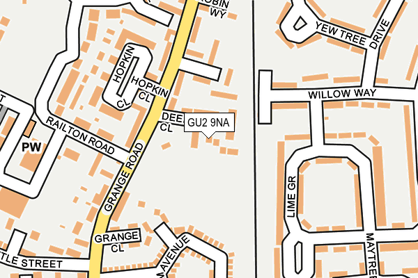 GU2 9NA map - OS OpenMap – Local (Ordnance Survey)