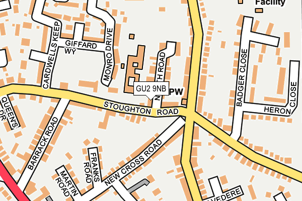 GU2 9NB map - OS OpenMap – Local (Ordnance Survey)